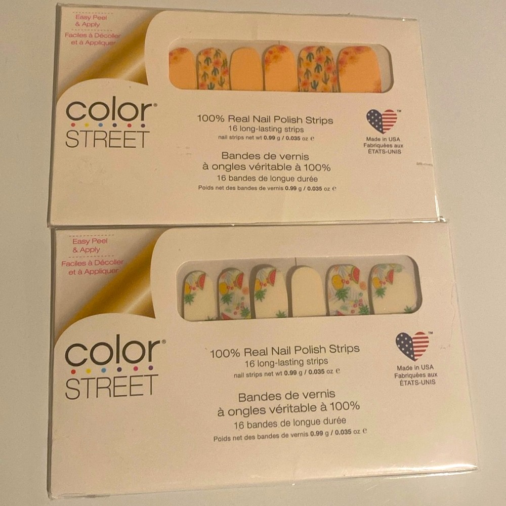 2 packages of Color street nail Polish strips tutti fruitti & desert flora